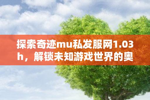 探索奇迹mu私发服网1.03h,解锁未知游戏世界的奥秘 探索奇迹mu私发服网1.03h,解锁未知游戏世界的奥秘