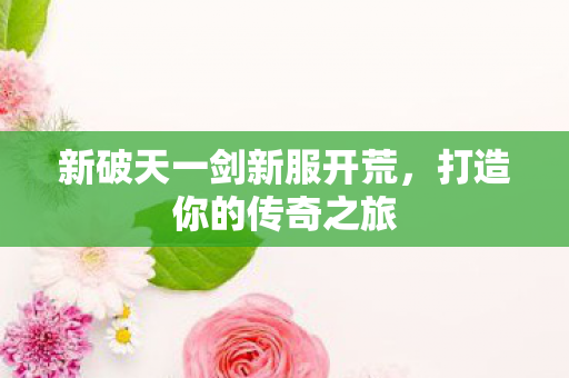 新破天一剑新服开荒图片