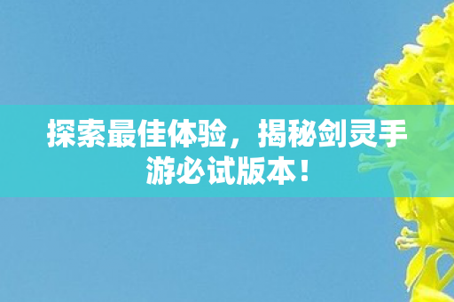 揭秘剑灵手游必试版本图片