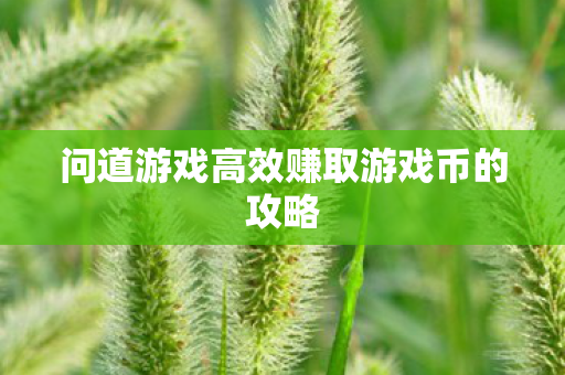 问道游戏高效赚取游戏币的攻略图片