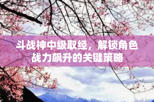 解锁角色战力飙升的关键策略图片