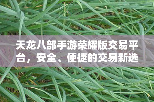 天龙八部手游荣耀版交易平台图片