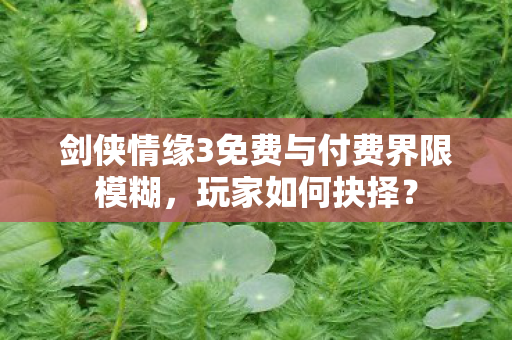 剑侠情缘3免费与付费界限模糊图片