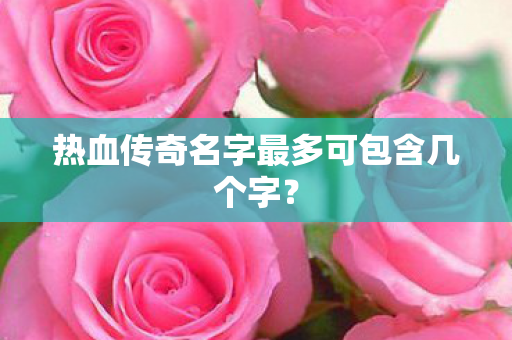 热血传奇名字最多可包含几个字图片