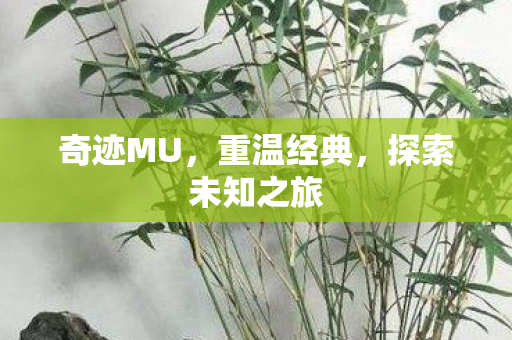 奇迹MU,重温经典,探索未知之旅 奇迹MU,重温经典,探索未知之旅
