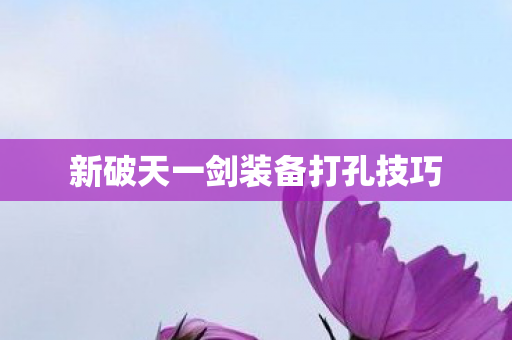 新破天一剑装备打孔技巧图片