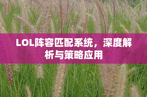 LOL阵容匹配系统图片