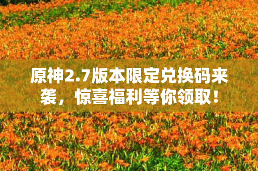 7版本限定兑换码来袭图片