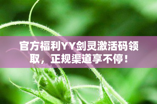 官方福利YY剑灵激活码领取图片
