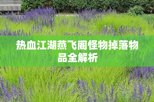 热血江湖燕飞阁怪物掉落物品全解析图片