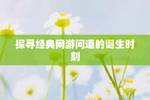 探寻经典网游问道的诞生时刻图片