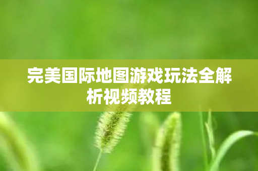 完美国际地图游戏玩法全解析视频教程图片