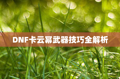 DNF卡云幂武器技巧全解析图片