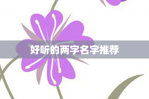 好听的两字名字推荐图片