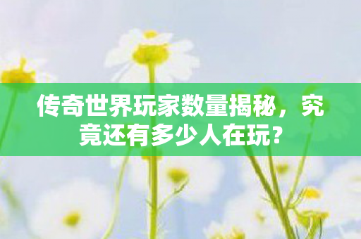 传奇世界玩家数量揭秘图片