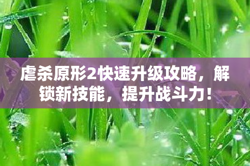 虐杀原形2快速升级攻略图片