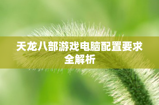 天龙八部游戏电脑配置要求全解析