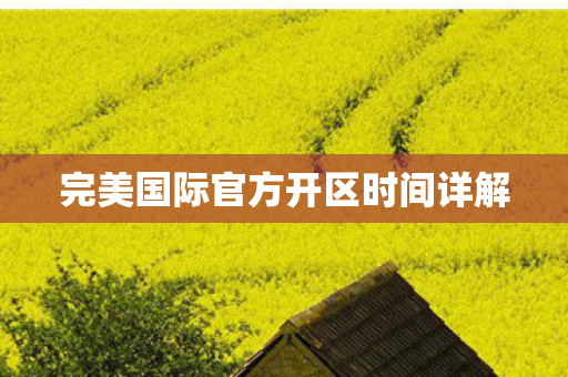 完美国际官方开区时间详解图片