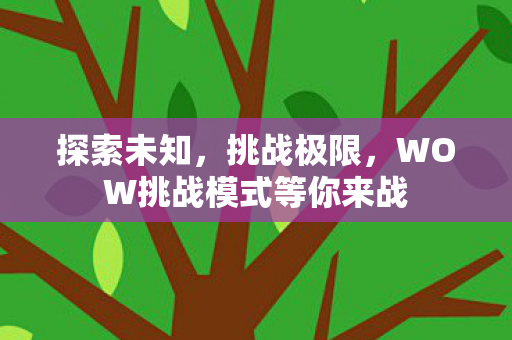 WOW挑战模式等你来战图片