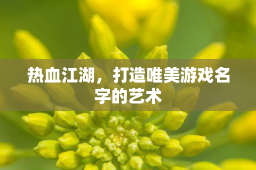 打造唯美游戏名字的艺术图片