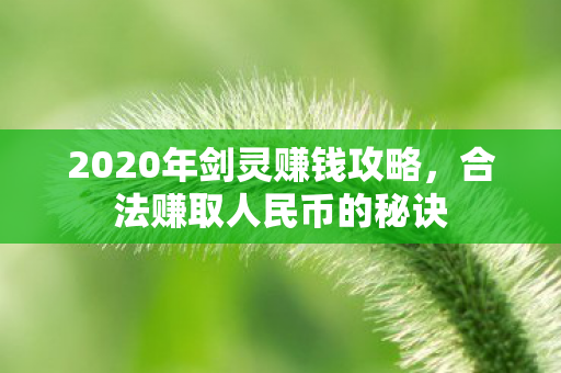 2020年剑灵赚钱攻略图片