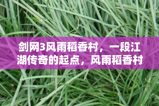剑网3江湖传奇的起点图片