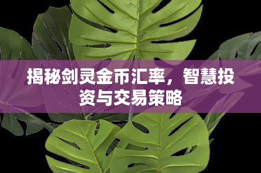 揭秘剑灵金币汇率,智慧投资与交易策略 揭秘剑灵金币汇率,智慧投资与交易策略