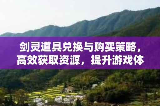 剑灵道具兑换与购买策略图片