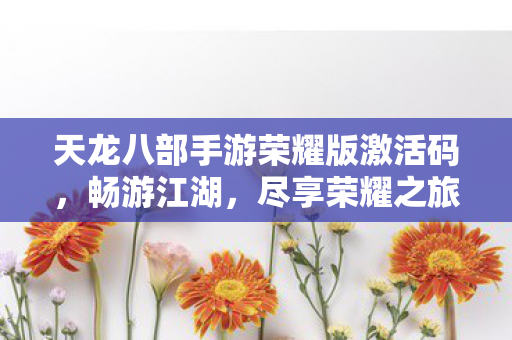天龙八部手游荣耀版激活码图片