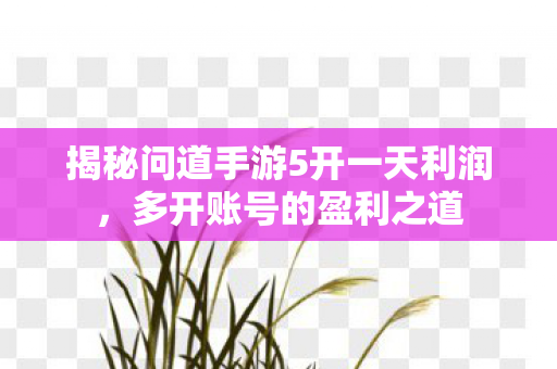揭秘问道手游5开一天利润图片