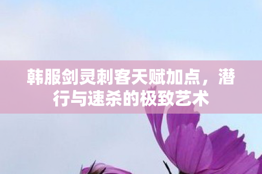 韩服剑灵刺客天赋加点图片