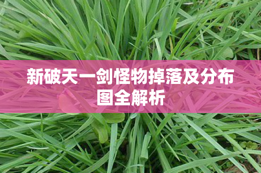 新破天一剑怪物掉落及分布图全解析图片