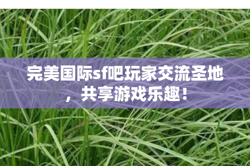完美国际sf吧玩家交流圣地图片