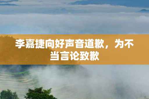 李嘉捷向好声音道歉图片