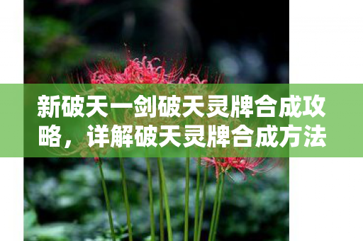 新破天一剑破天灵牌合成攻略图片