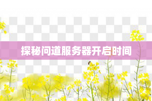 探秘问道服务器开启时间 探秘问道服务器开启时间