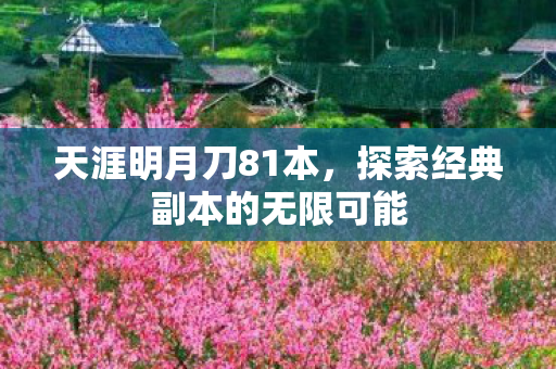 天涯明月刀81本，探索经典副本的无限可能