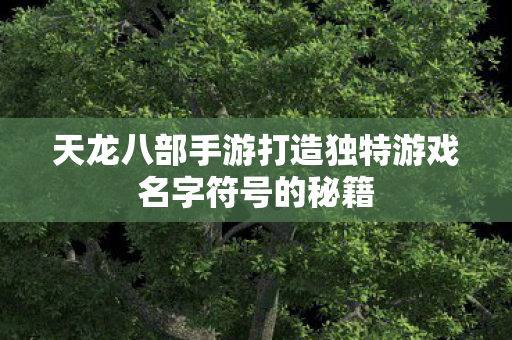 天龙八部手游打造独特游戏名字符号的秘籍图片