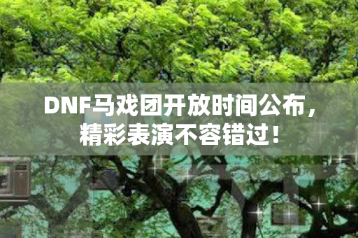 DNF马戏团开放时间公布图片