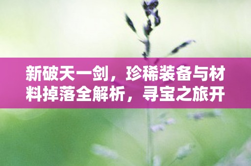 珍稀装备与材料掉落全解析图片