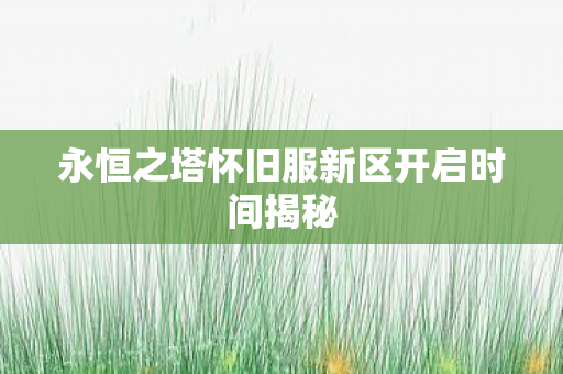 永恒之塔怀旧服新区开启时间揭秘图片