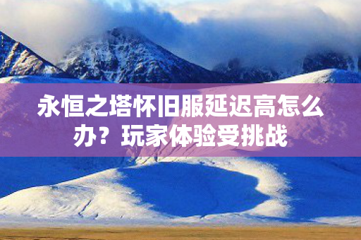 永恒之塔怀旧服延迟高怎么办图片