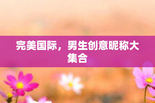 男生创意昵称大集合图片