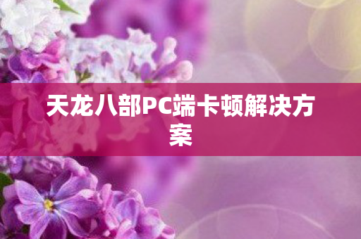 天龙八部PC端卡顿解决方案图片
