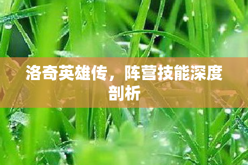阵营技能深度剖析图片
