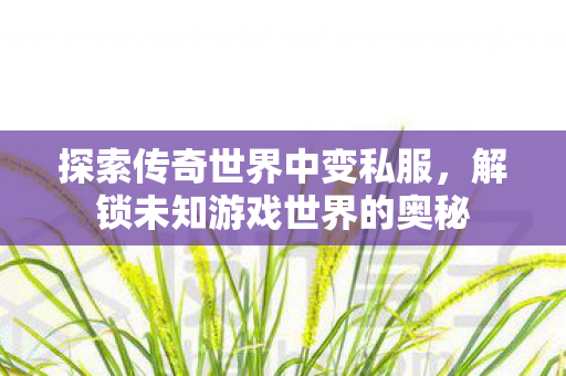 解锁未知游戏世界的奥秘图片