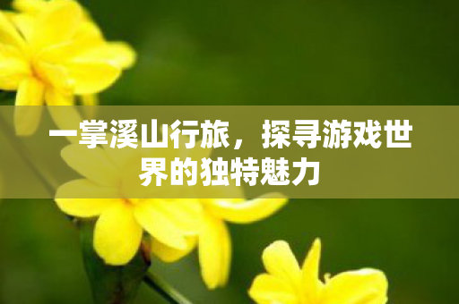 一掌溪山行旅,探寻游戏世界的独特魅力 一掌溪山行旅,探寻游戏世界的独特魅力