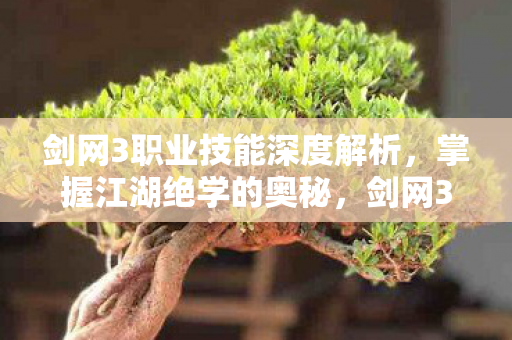 剑网3职业技能深度解析图片