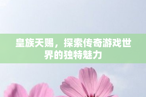 探索传奇游戏世界的独特魅力图片