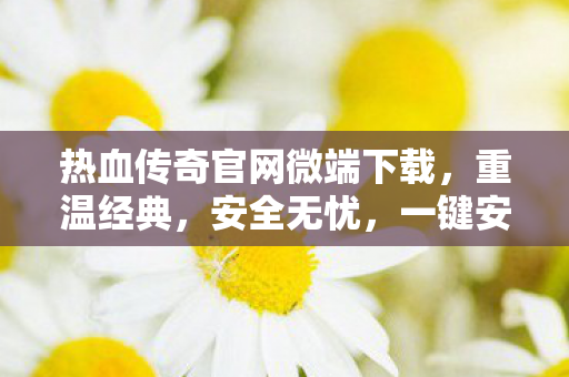 热血传奇官网微端下载图片